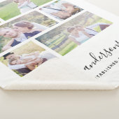 Couverture Sherpa White Six Photo Collage Nom de famille Calligraphi (3/4)