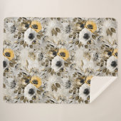 Couverture Sherpa White, yellow anemones on a gray-brown background. (Devant (Horizontal))