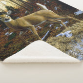 Couverture Sherpa Whitetail Deer Doe dans la forêt d'automne (3/4)