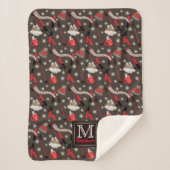 Couverture Sherpa WI-Internter Mountain Ski Trip Thème Motif Monogra (Devant)