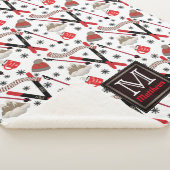 Couverture Sherpa WI-Internter Mountain Ski Trip Thème Motif Monogra (3/4)
