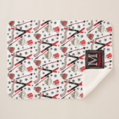 Couverture Sherpa WI-Internter Mountain Ski Trip Thème Motif Monogra (Devant (Horizontal))