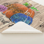 Couverture Sherpa Wild About Fall Empreintes de léopard Citrouilles (3/4)