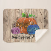 Couverture Sherpa Wild About Fall Empreintes de léopard Citrouilles (Devant (Horizontal))