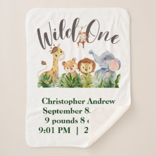 Couverture Sherpa Wild One Baby Animals Jungle Safari statistiques d