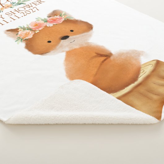 Couverture Sherpa Wildlife Fox with Flower gift for mom to be (3/4)