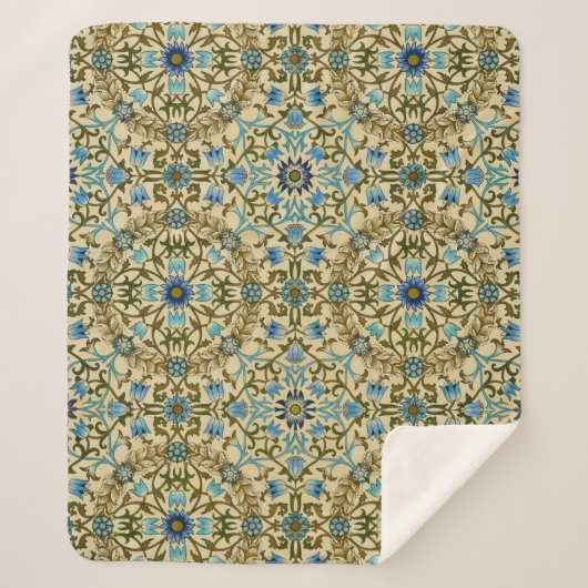 Couverture Sherpa William Morris Antique 1873 Motif de Vigne et Fleu (Devant)