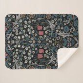 Couverture Sherpa William Morris Blackthorn Floral Art Nouveau (Devant (Horizontal))