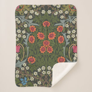 Couverture Sherpa William Morris Blackthorn Garden Flower Classic