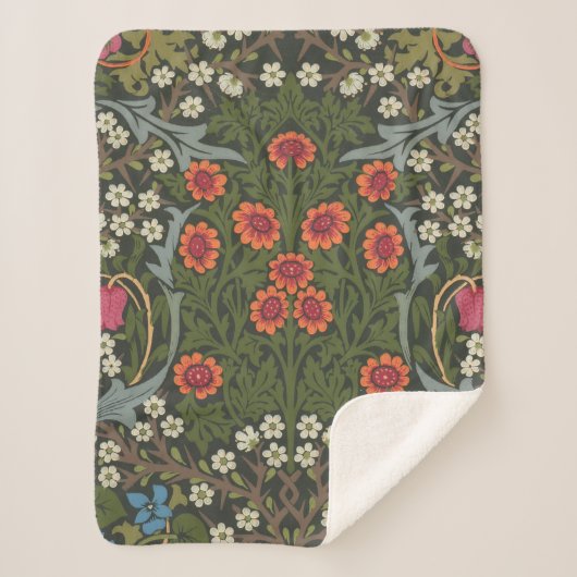 Couverture Sherpa William Morris Blackthorn Garden Flower Classic (Devant)