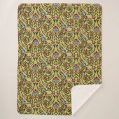 Couverture Sherpa William Morris bleu Vintage rouge (Devant)