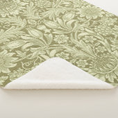 Couverture Sherpa William Morris Fleur verte tournesol (3/4)