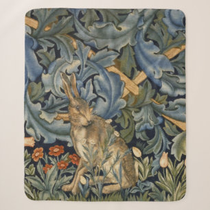 Couverture Sherpa William Morris Forest Rabbit Floral Art Nouveau