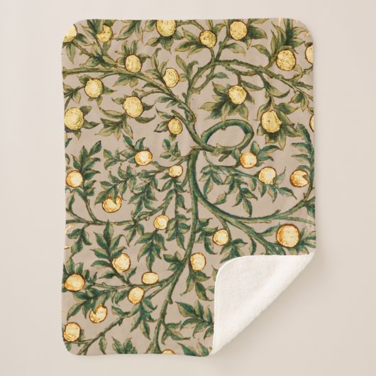 Couverture Sherpa William Morris Fruit Floral Jardin Fleur Classique (Devant)