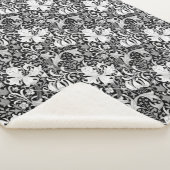 Couverture Sherpa William Morris Iris et Lily, noir et blanc (3/4)