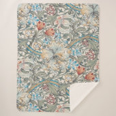 Couverture Sherpa William Morris Lily Art nouveau Floral Sherpa Blan (Devant)