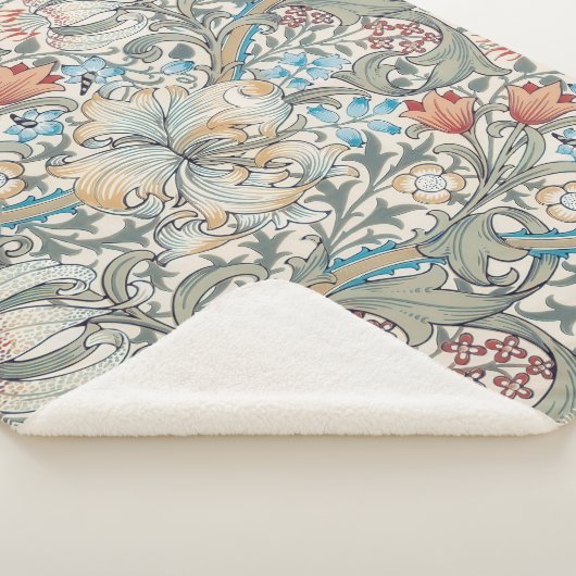 Couverture Sherpa William Morris Lily Art nouveau Floral Sherpa Blan (3/4)