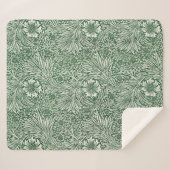 Couverture Sherpa william morris marigold fleurs vertes (Devant (Horizontal))