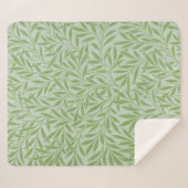 Couverture Sherpa William Morris Saule Fleur Classique Vert (Devant (Horizontal))