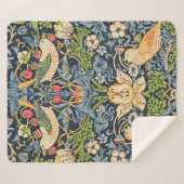 Couverture Sherpa William Morris Strawberry Thief Motif floral (Devant (Horizontal))