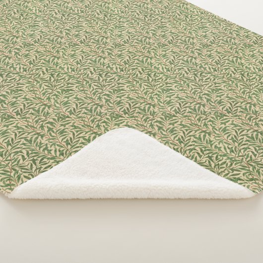Couverture Sherpa William Morris Willow Bough Green Willow Feuilles (3/4)