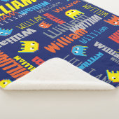 Couverture Sherpa William nom personnalisé pixel jeu bleu graphique (3/4)