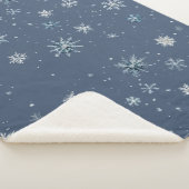 Couverture Sherpa Winter Blue Silver Snowflakes Christmas (3/4)