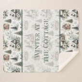 Couverture Sherpa Winter Cottage Snowfall Words (Devant (Horizontal))