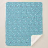 Couverture Sherpa Winter Cyan Cute Snowman Famille Motif (Devant)