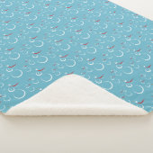 Couverture Sherpa Winter Cyan Cute Snowman Famille Motif (3/4)