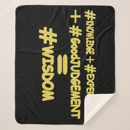 Couverture Sherpa "WISDOM EQUATION" Mignonne Expression Design. Comm (Devant)