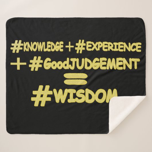 Couverture Sherpa "WISDOM EQUATION" Mignonne Expression Design. Comm (Devant (Horizontal))
