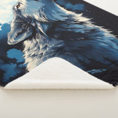Couverture Sherpa Wolf Howling à la Lune (3/4)