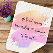 Couverture Sherpa Woman Script rose Aquarelle Ombre Bold