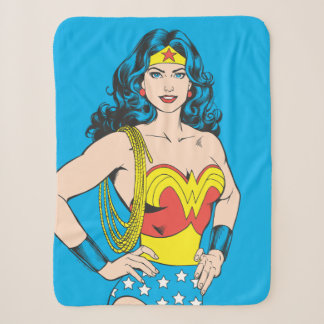 Couverture Sherpa Wonder Woman | Pose Vintage avec Lasso