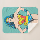 Couverture Sherpa Wonder Woman tient sur les hanches (Devant (Horizontal))