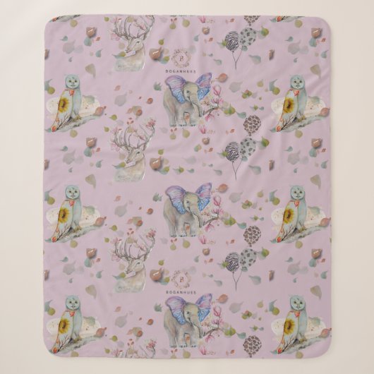 Couverture Sherpa Woodland thème bébé (Devant)