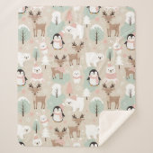 Couverture Sherpa Woodland Whimsical Forest Animals Winter (Devant)