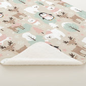 Couverture Sherpa Woodland Whimsical Forest Animals Winter (3/4)