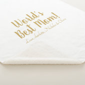 Couverture Sherpa World’s Best Mom gold custom script mignon (3/4)