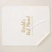 Couverture Sherpa World’s Best Mom gold custom script mignon (Devant (Horizontal))