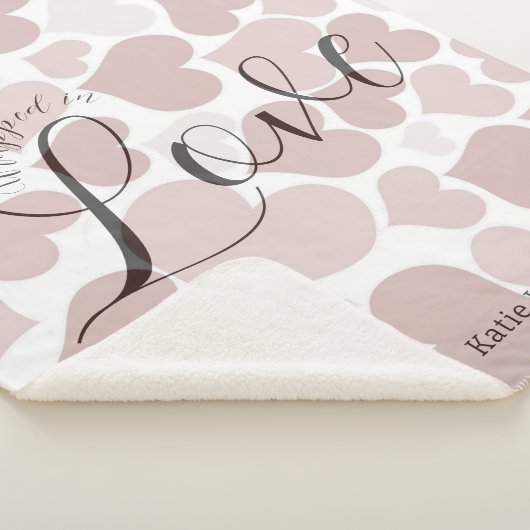 Couverture Sherpa Wrapped in Love | Pink Purple Heart Pattern (3/4)