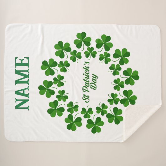 Couverture Sherpa Wreath de la Saint Patrick Thunder_Cove (Devant (Horizontal))