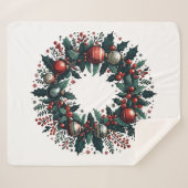 Couverture Sherpa Wreath de Noël (Devant (Horizontal))