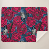 Couverture Sherpa Wrens in the peonies (Devant (Horizontal))