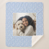 Couverture Sherpa XOXO Hugs & Kisses Custom Photo Modern Blue (Devant)