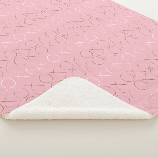 Couverture Sherpa XOXO rose or (3/4)