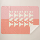 Couverture Sherpa Yay ! Pink et corail inspirant (Devant (Horizontal))