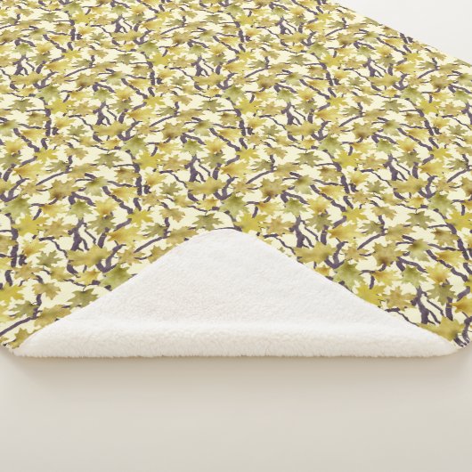Couverture Sherpa Yellow and Gold Maple Tree Sherpa Blanket (3/4)