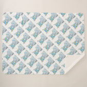 Couverture Sherpa Yellow eyed blue tabby cat fleece blanket  (Devant (Horizontal))